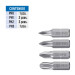 Estuche con 7 puntas de cruz combinadas largo 1", Expert