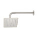 Regadera cuadrada 6", acero inox, con brazo, satín, Túbig