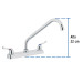 Mezcladora 8" p/fregadero, cuello largo, manerales palanca
