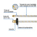Manguera pigtail, acero inox, 7/16" x 7/8", 55 cm, Foset