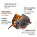 Sierra circular 7-1/4" 1750W, profesional, Truper