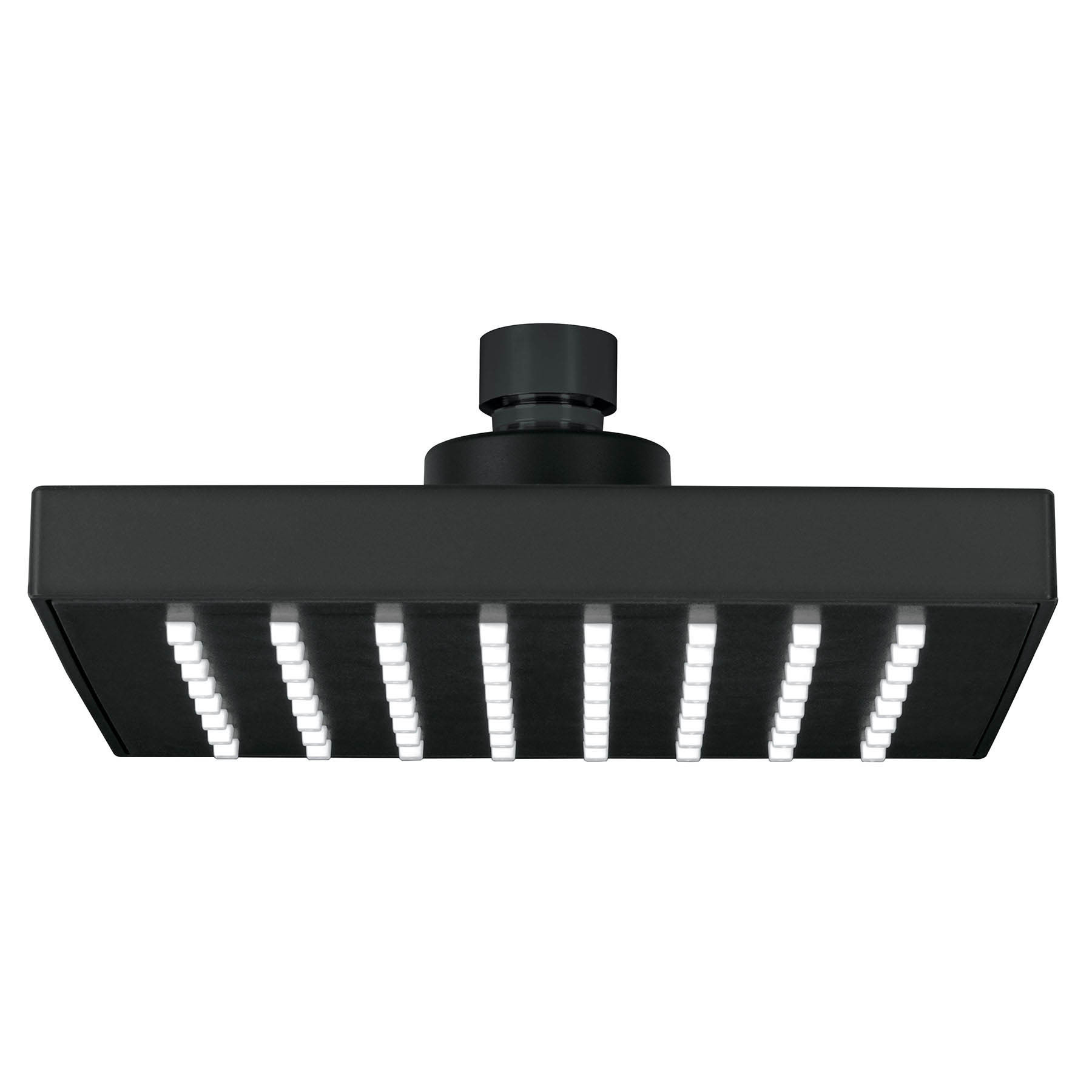 Regadera cuadrada ABS 6" acabado negro mate sin brazo, Foset