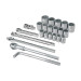Juego de 23 herramientas cuadro 3/4" mm para mecánico