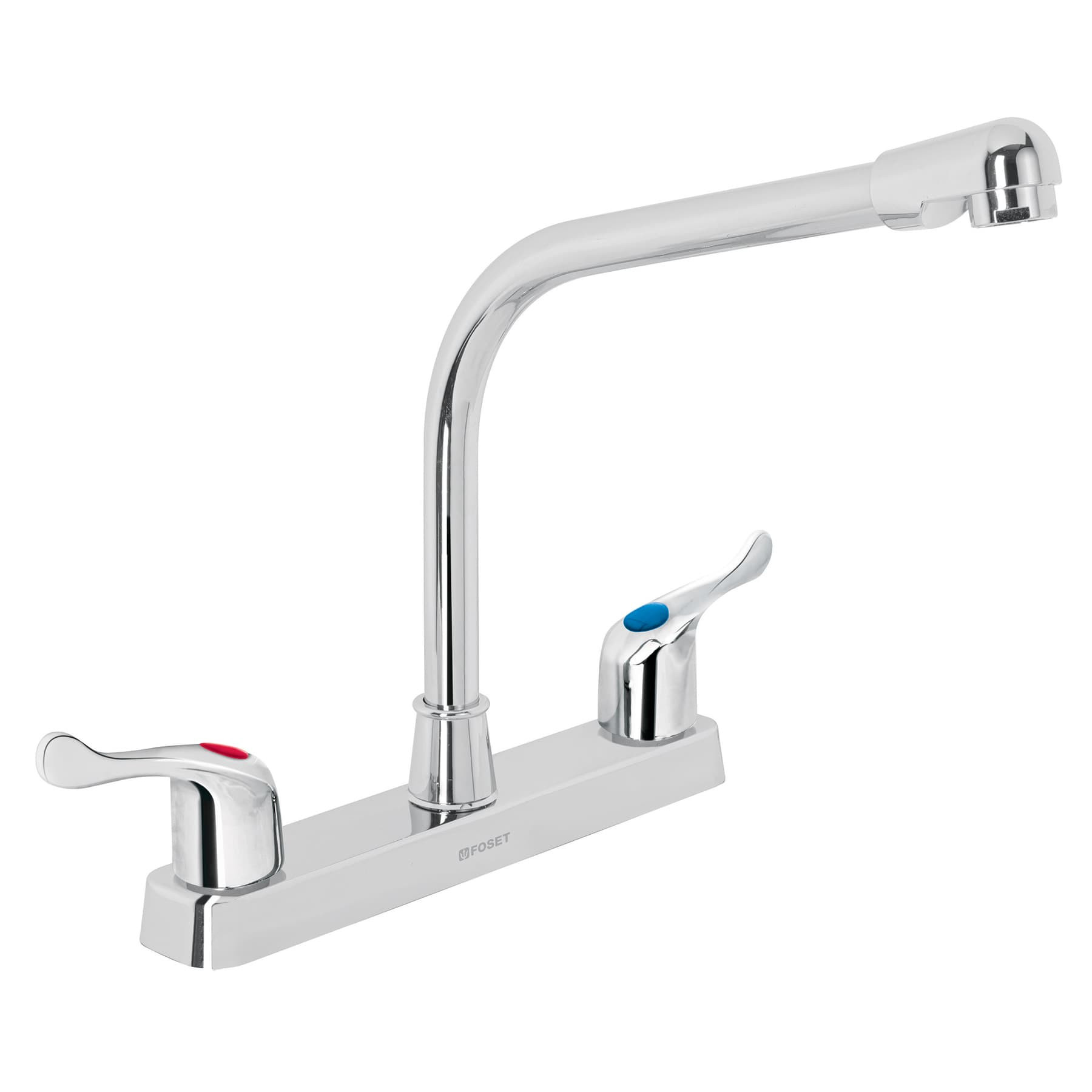 Mezcladora plástica 8" cuello cobra para fregadero, palanca