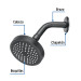 Regadera redonda 4-1/4" brazo y chapetón, negro, Basic