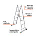 Escalera multiposición 12 peldaños, Tipo I, Truper