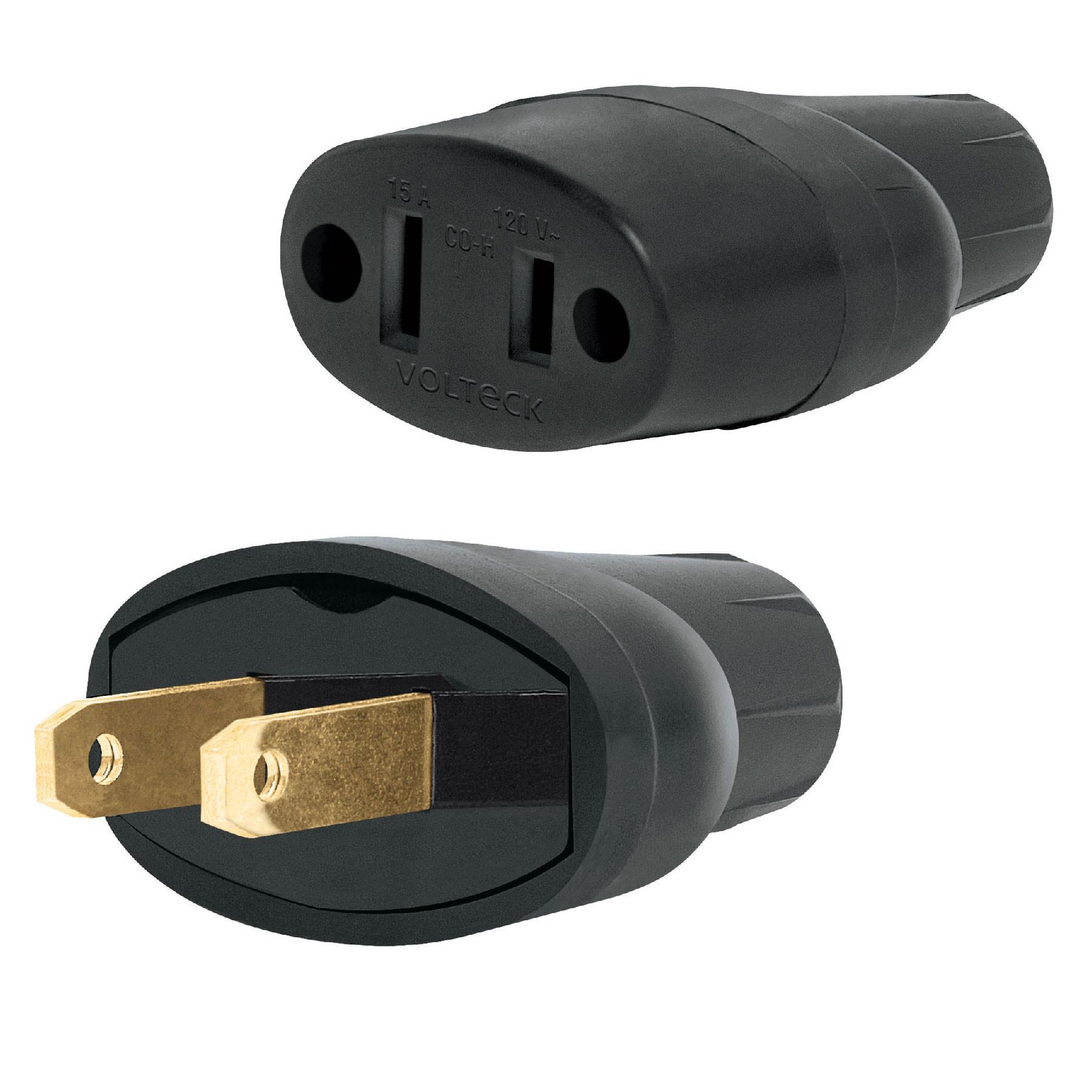 Clavija y contacto de PVC, bolsa con 2 piezas, Volteck