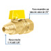 Válvula de control latón para gas 3/8"x1/2" tipo barrilito