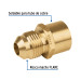 Conector flare soldable de latón, 3/8" x 1/2", Foset