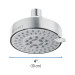 Regadera cromo 4"con 5 funciones, sin brazo, Foset