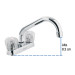 Mezcladora 4" para lavabo, tubular, manerales de acrílico