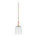 Bieldo para paja, 5 dientes, mgo largo 48", cab/grande