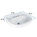Lavabo cerámico con rebosadero, blanco, Foset