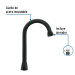 Cuello para mezcladora de lavabo,tipo bar,negro mate, Aqua