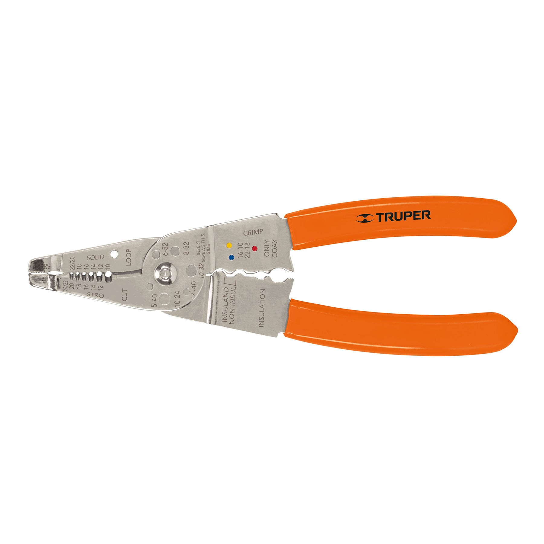 Pinza 8" pela cables 24 a 12 AWG, Truper