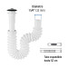 Céspol flexible 1-1/4", contra, polipropileno, para lavabo