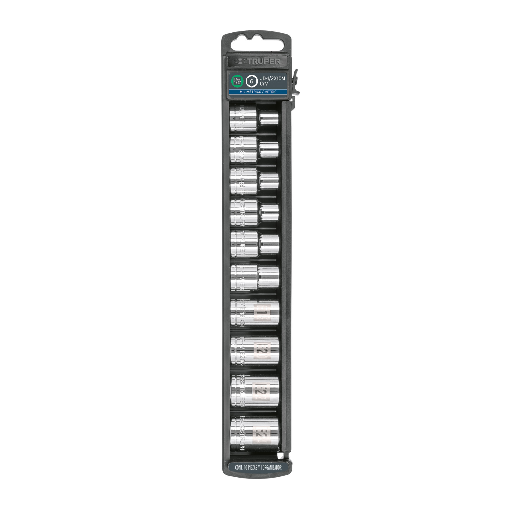 Juego de 10 dados cuadro 1/2" torx, Truper