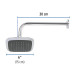 Regadera cuadrada plato ancho 6" brazo inox a muro, Foset