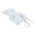 Sapo 2" para WC, PVC, trasparente, cadena inox, Foset