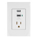 Contacto 2polos + tierra con 2 puertos USB, Oslo, blanco