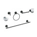 Juego de 6 accesorios para baño acabado negro, Foset Tubig