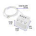 Multicontacto 16 AWG doméstico 3 entradas 4 ptos USB, blanco