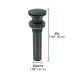 Contra p/lavabo, 1-1/4", sin rebosadero, hongo, latón, negro