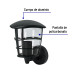 Arbotante tipo farol moderno soportado p/exteriores, negro
