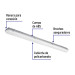 Luminario lineal de LED 36 W de sobreponer a prueba de vapor