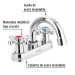 Mezcladora 4" para lavabo, cuello curvo, manerales cruceta
