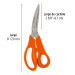 Tijera 8" multiusos de acero inoxidable, cuchillas dentadas