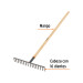 Rastrillo recto de 16 dientes, mango de 60", Truper
