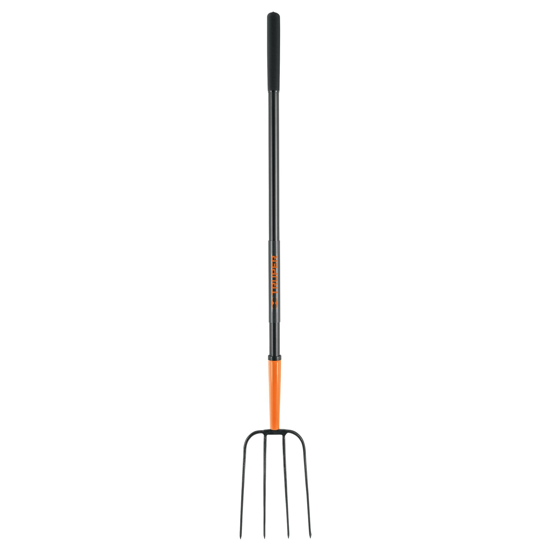 Bieldo para paja, 4 dientes, mgo largo de acero 48"