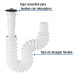Céspol flexible 1-1/4", contra, polipropileno, para lavabo