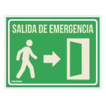 Letrero de señalización "SALIDA DE EMERGENCIA", 21 x 28 cm