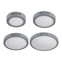 Luminarios redondos de LED tipo plafón de sobreponer, color gris