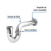 Céspol 1-1/2", sin contra, latón cromo, para fregadero