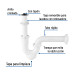 Céspol rígido 1-1/4", con contra, polipropileno, para lavabo