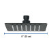 Regadera cuadrada 6", acero inox, sin brazo, negro, Túbig