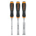 Juego de 3 formones mango Comfort Grip, Truper
