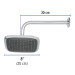 Regadera cuadrada plato ancho 8" brazo inox a muro, Foset