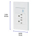 Placa armada 1 interruptor, 2 contactos,1mod,Española,blanco