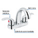 Mezcladora lavabo 4" cromo, nariz curva, palanca, AQUA