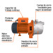 Bomba eléctrica tipo jet para agua, acero inoxidable, 1 HP