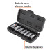 Juego de 7 dados cuadro 1/2" punta corta bristol, en estuche
