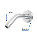 Brazo de acero cromado y chapetón de acero inox p/regadera