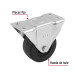 Rodaja hule 3", placa fija con buje, carga 90 kg, Fiero