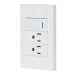 Placa armada 1 interruptor, 2 contactos,1mod,Española,blanco