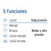 Regadera 3", 5 funciones brazo y chapetón de acero, Foset