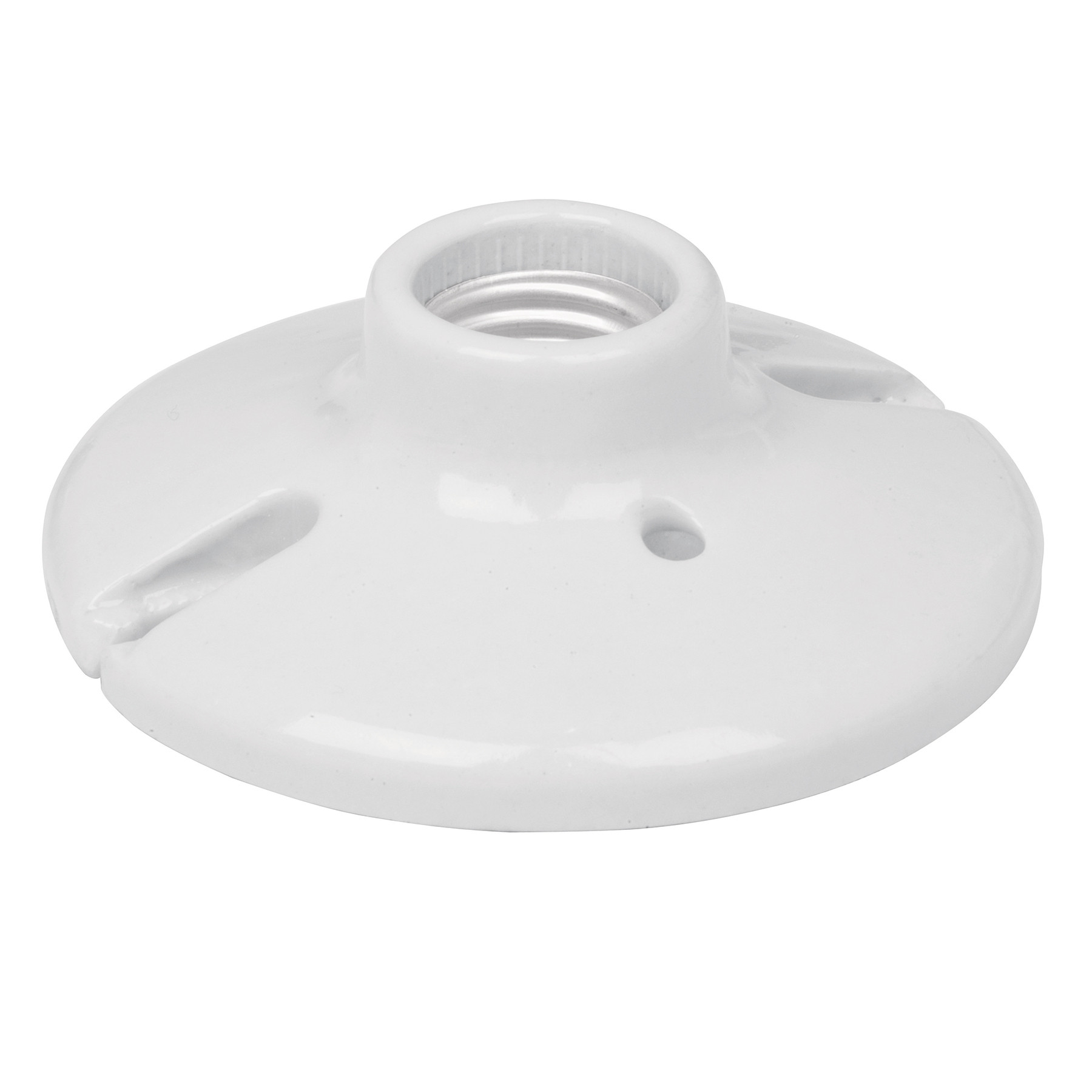 Portalámpara de porcelana, 4-1/2", redonda, Volteck
